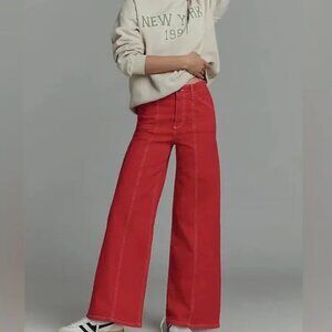 Maeve Red Flare & Wide Leg Jeans